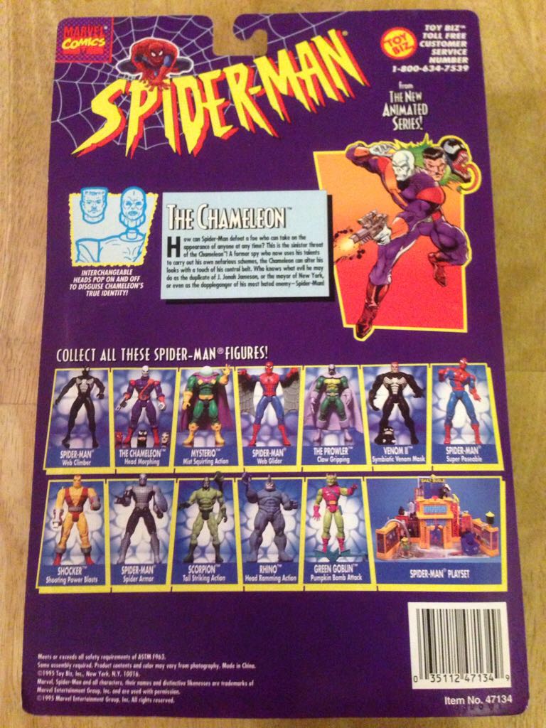 Spider-Man Chameleon, The - Toy Biz (Spider-Man The New Animated Series) action figure collectible [Barcode 035112471349] - Main Image 2