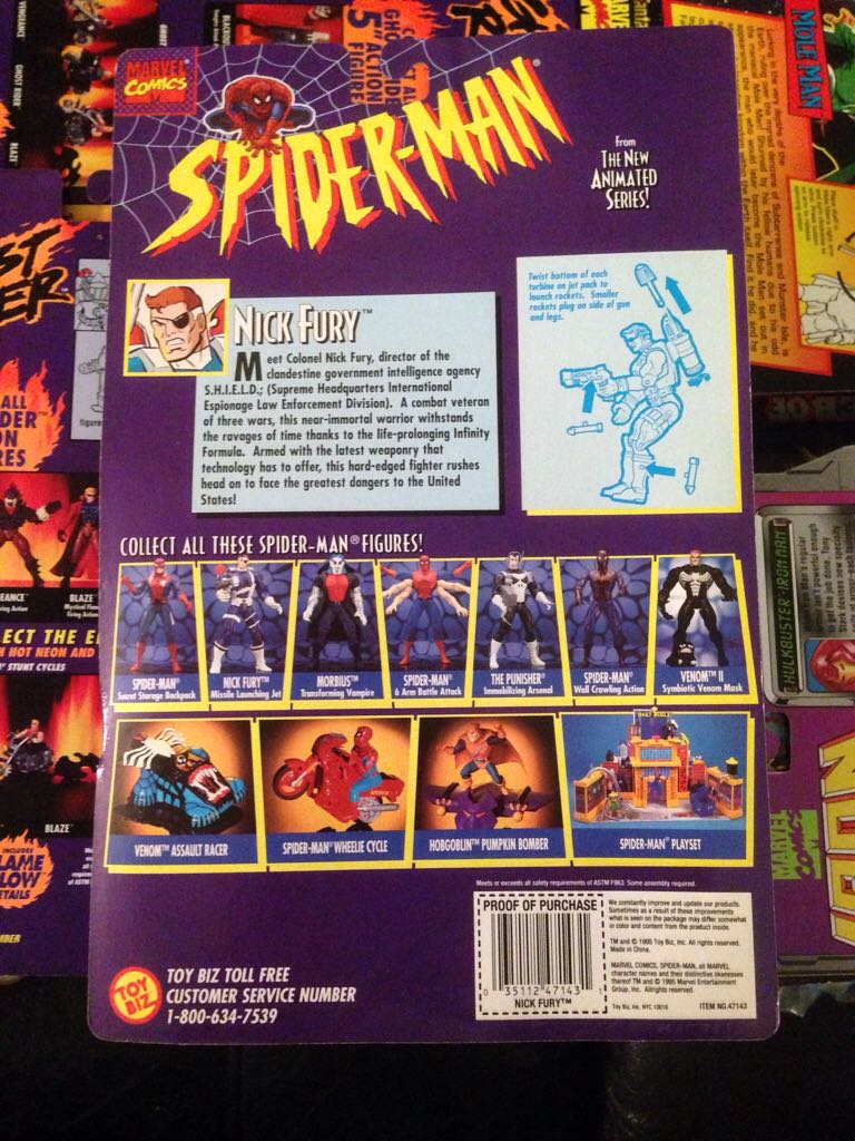 Spider-Man: Nick Fury - Toy Biz (Spider-Man The New Animated Series) action figure collectible [Barcode 035112471431] - Main Image 2