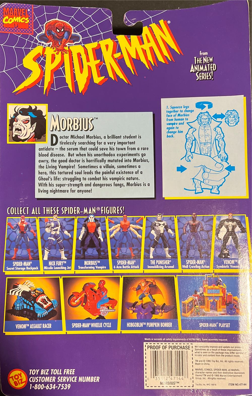 Spider-Man: Morbius - Toy Biz (Spider-Man The New Animated Series) action figure collectible [Barcode 035112471448] - Main Image 3