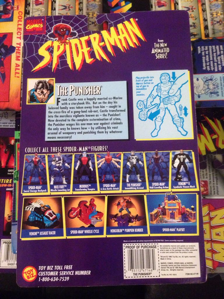 The Punisher - Toy Biz (Spider-Man: The New Animated Series) action figure collectible [Barcode 035112471462] - Main Image 2