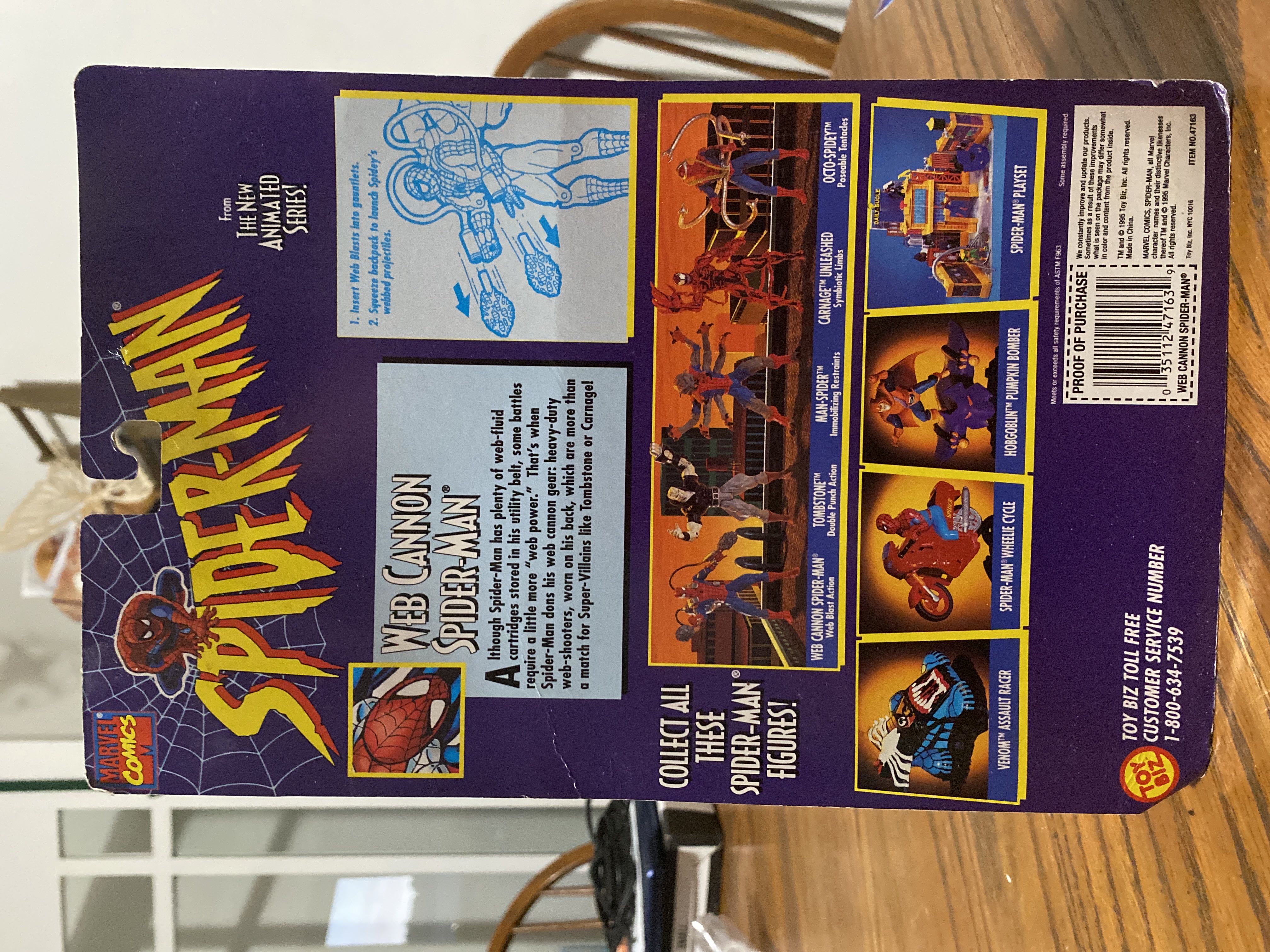 Spiderman: Web Cannon Spider-man - Toy Biz (Toy Biz Spider-Man) action figure collectible [Barcode 035112471639] - Main Image 2