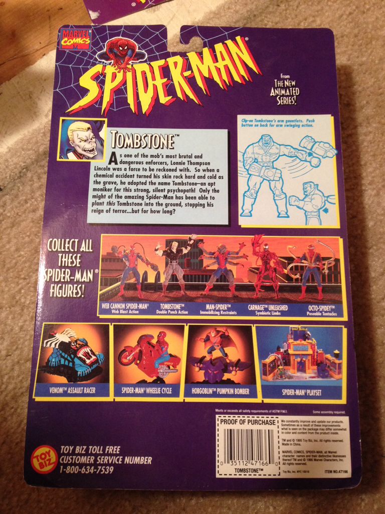 Spider-Man: TombStone - Toy Biz (Spider-Man The New Animated Series) action figure collectible [Barcode 035112471660] - Main Image 2