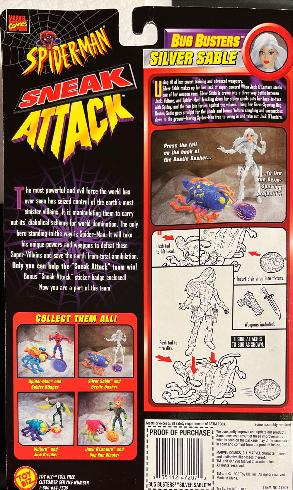 Silver Sable - Toy Biz (Spider-Man - Toy Biz) action figure collectible [Barcode 035112472070] - Main Image 3