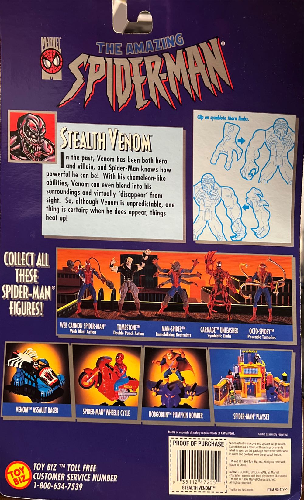 Spider-Man: Stealth Venom - Toy Biz (Stealth Venom) action figure collectible [Barcode 035112472551] - Main Image 3