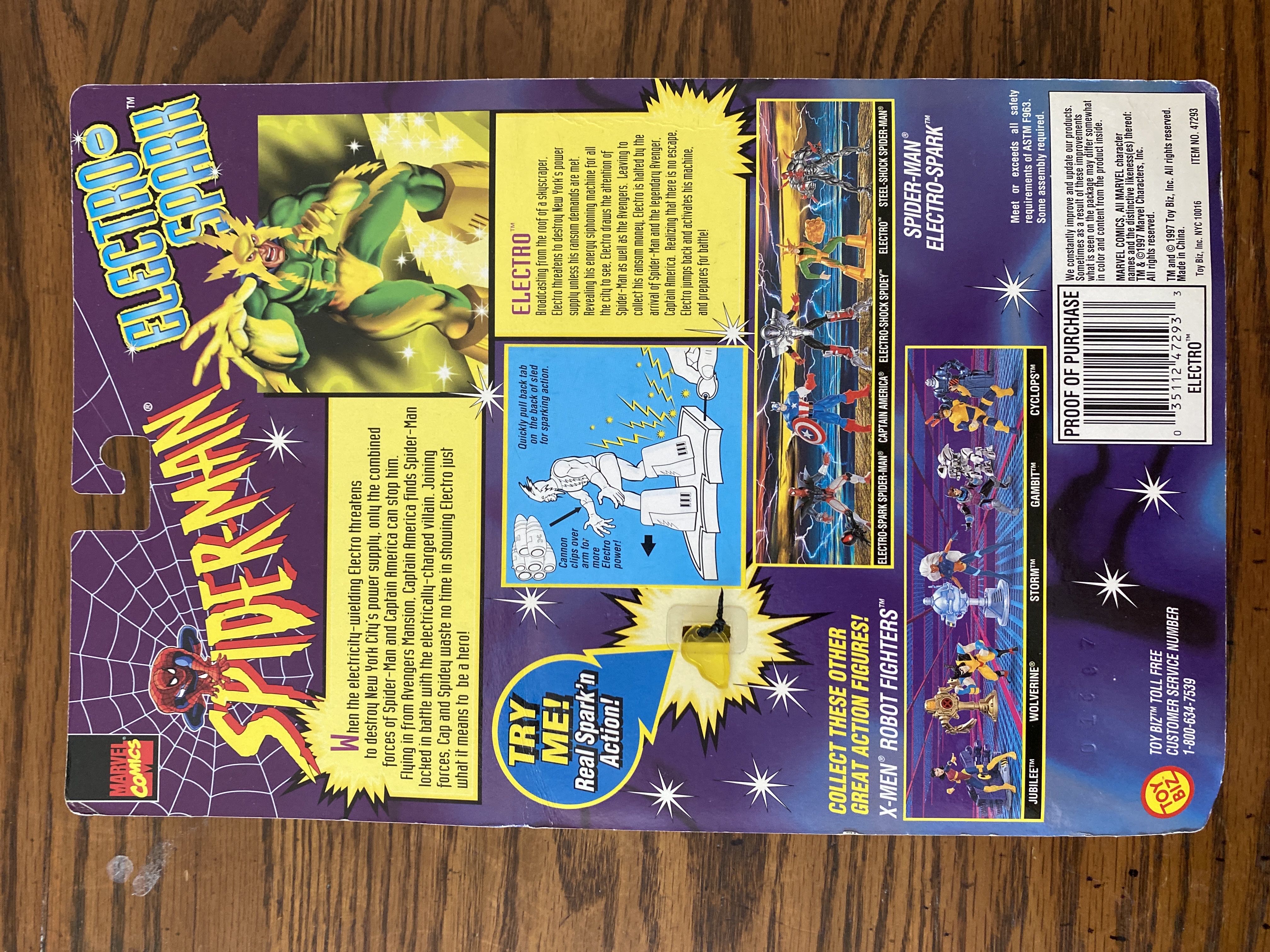 SPIDER-MAN - Electro-Spark: Electro - Toy Biz (Toy Biz Spider-Man) action figure collectible [Barcode 035112472933] - Main Image 2