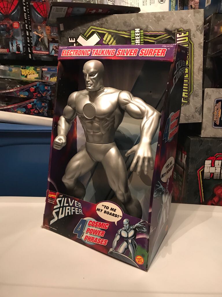 Electronic Talking Silver Surfer 15”  action figure collectible [Barcode 035112473633] - Main Image 1