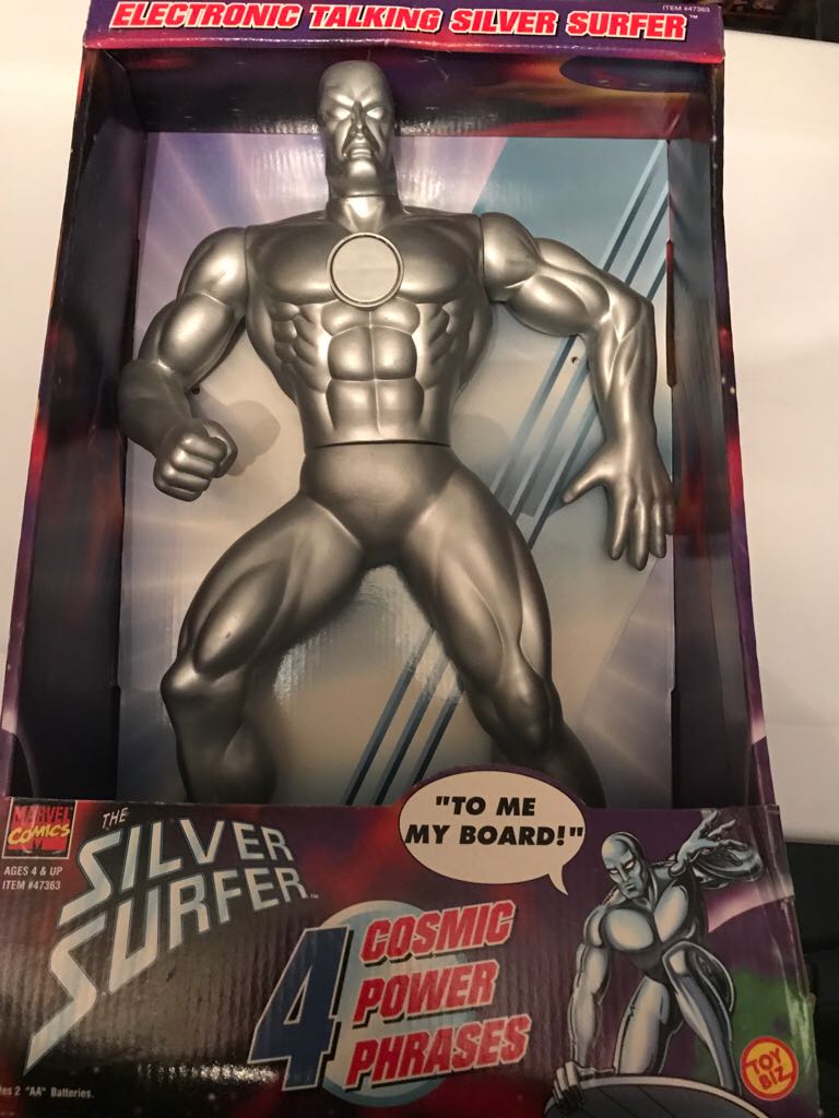 Electronic Talking Silver Surfer 15”  action figure collectible [Barcode 035112473633] - Main Image 2
