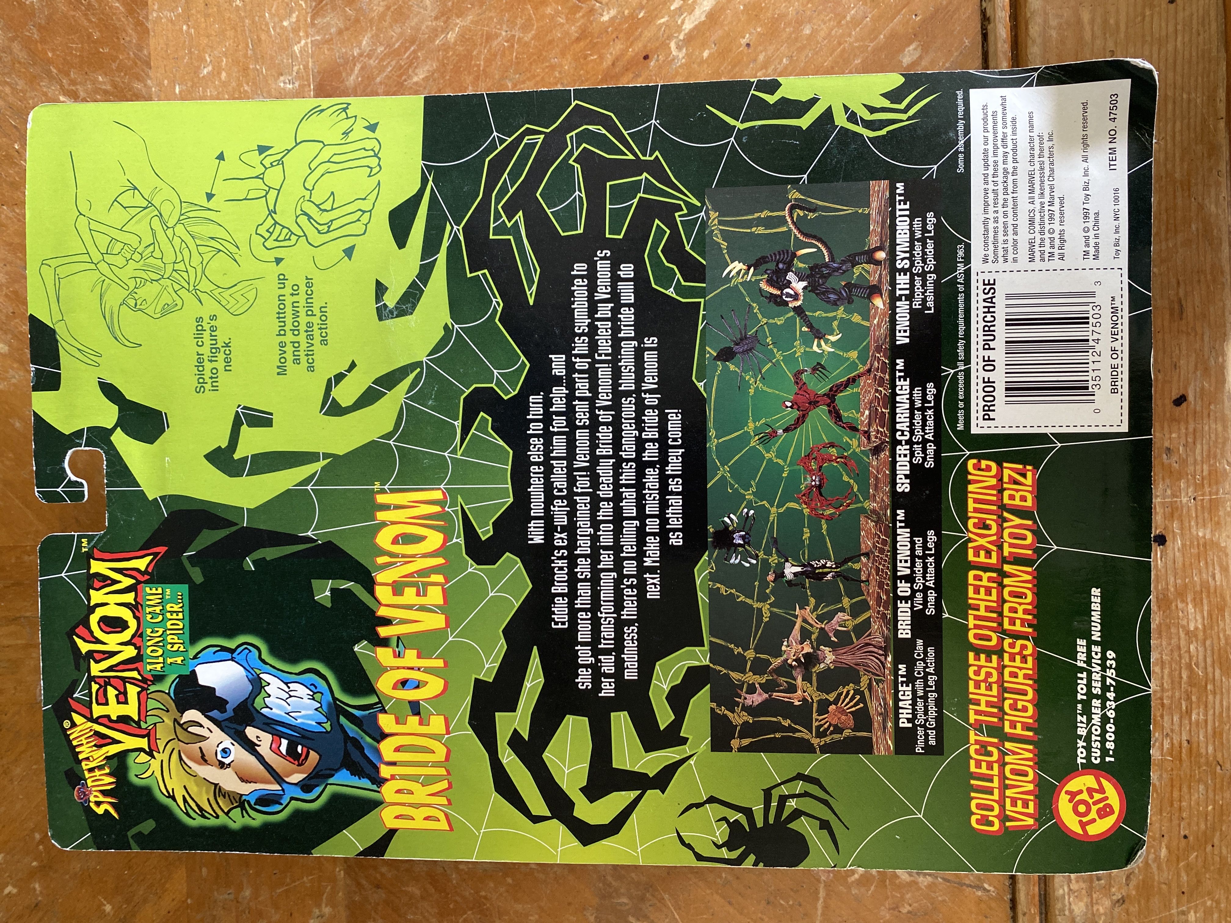 Toybiz Spider-Man Venom Bride Of Venom - Toy Biz (Venom: Along Came A Spider) action figure collectible [Barcode 035112475033] - Main Image 2