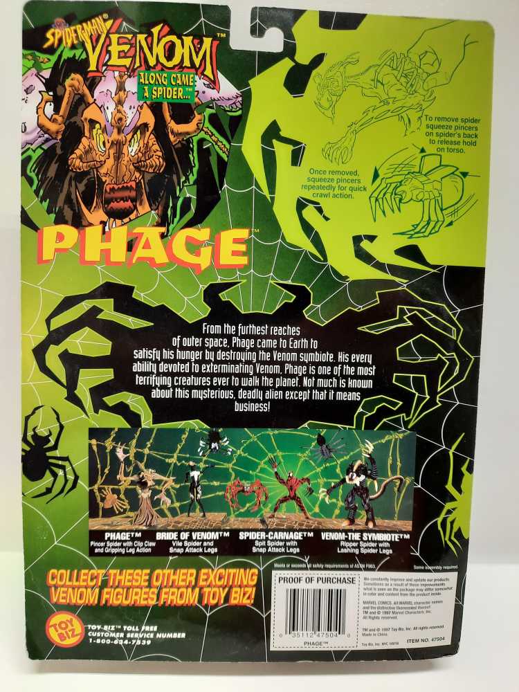 Phage - Toy Biz (Toy Biz Spider-Man) action figure collectible [Barcode 035112475040] - Main Image 2