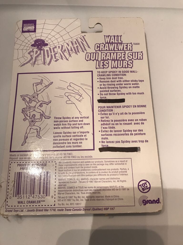 Spiderman - Blue Wall Crawler  action figure collectible [Barcode 035112475309] - Main Image 2