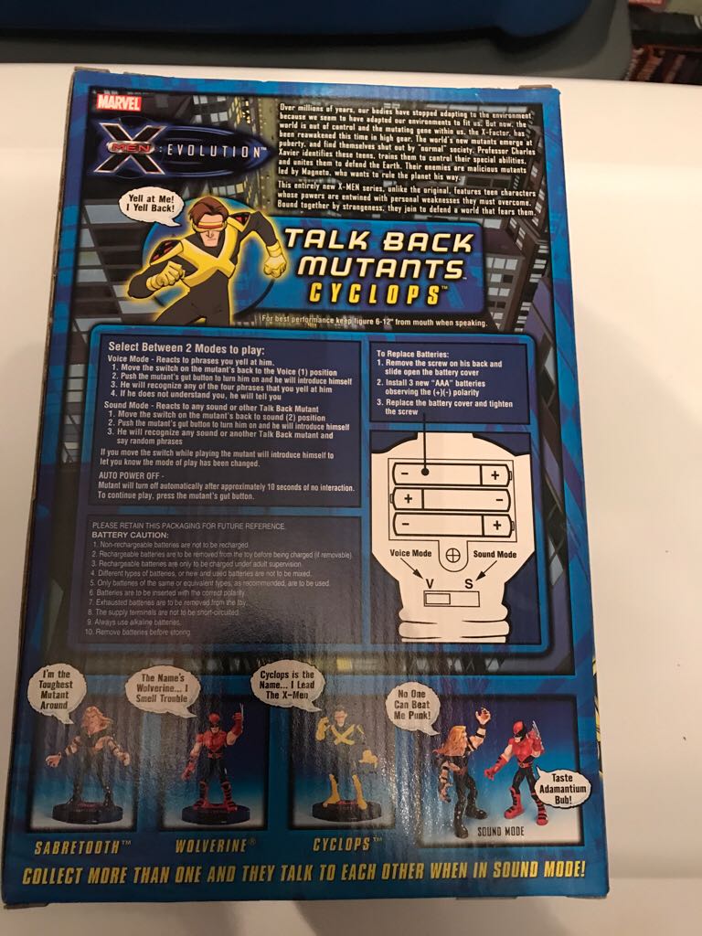 X-men Evolution Talk Back Mutants -chclops  action figure collectible [Barcode 035112475835] - Main Image 2