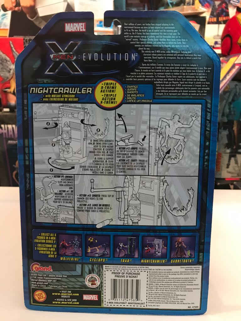 X-men Evolution - Nightcrawler  (X-Men: Evolution) action figure collectible [Barcode 035112475859] - Main Image 2