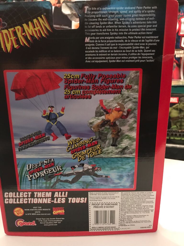Spiderman Adventure Heroes - Web Climbing Spiderman - Toy Biz action figure collectible [Barcode 035112476511] - Main Image 2