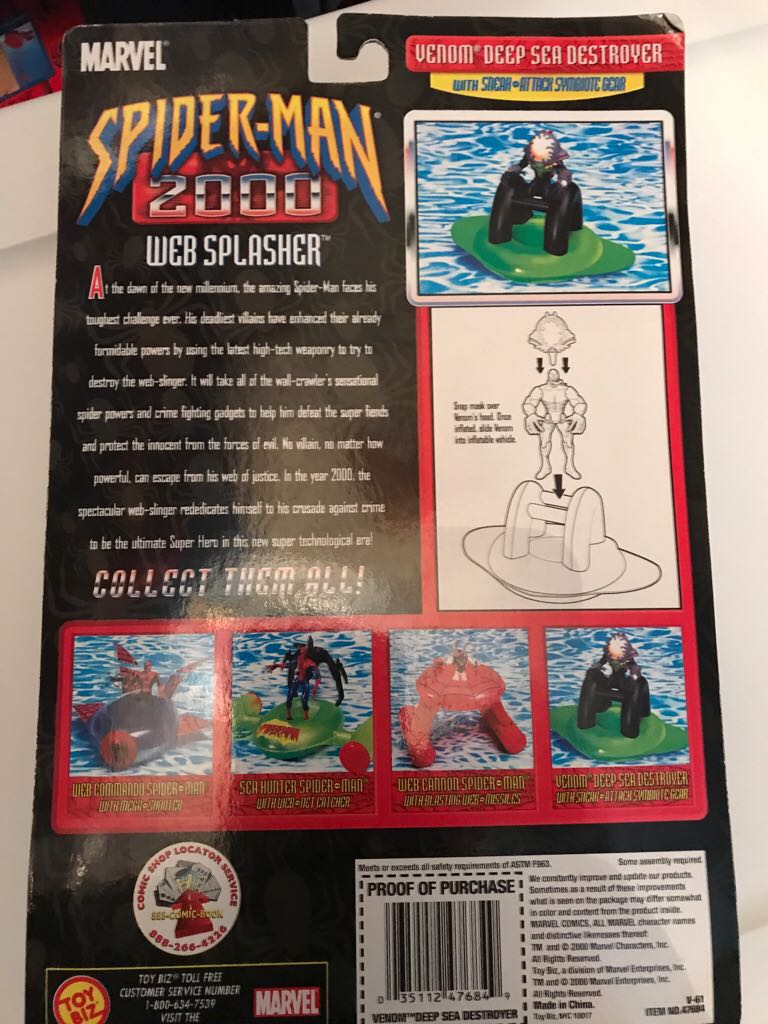 Venom [Deep Sea Destroyer] - Toy Biz (Spider-Man - Web Splashers) action figure collectible [Barcode 035112476849] - Main Image 2