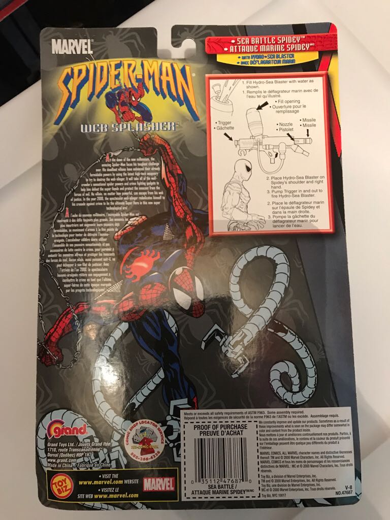 Spiderman 2000 Web Splashers - Sea Battle Spidey  action figure collectible [Barcode 035112476870] - Main Image 2