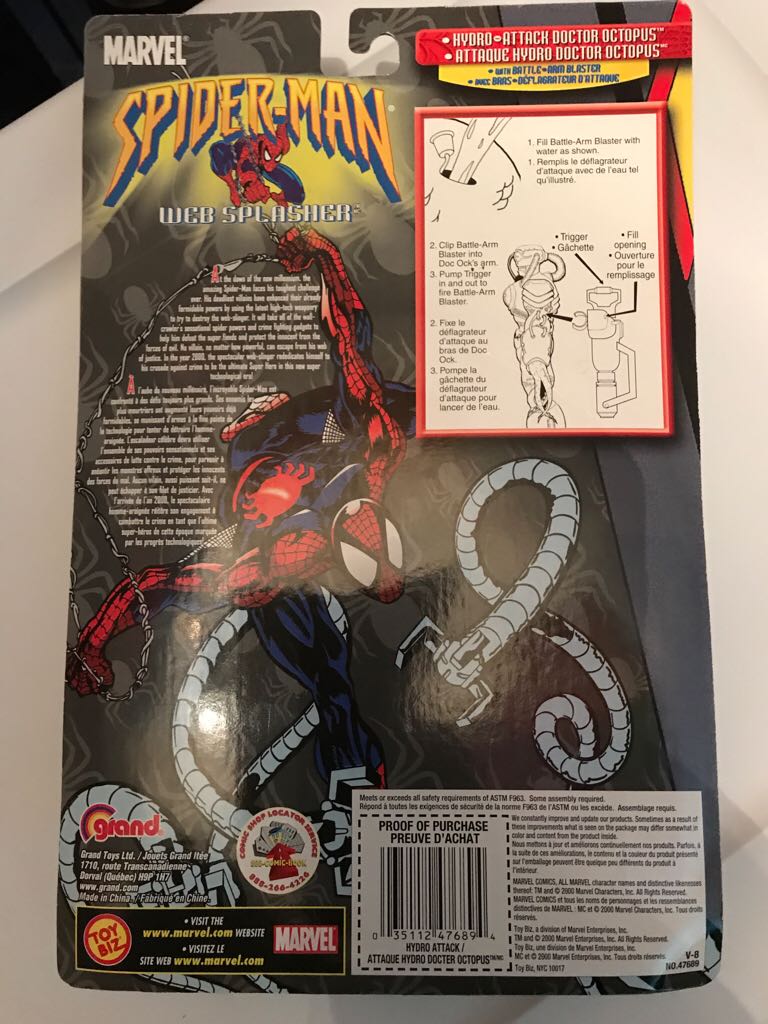 Spiderman 2000 Web Splashers - Hydro Attack Doctor Octopus  action figure collectible [Barcode 035112476894] - Main Image 2