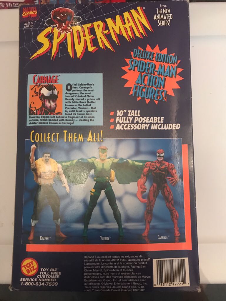 Carnage 10” Action Figure - Toy Biz (Spider-Man) action figure collectible [Barcode 035112477211] - Main Image 2