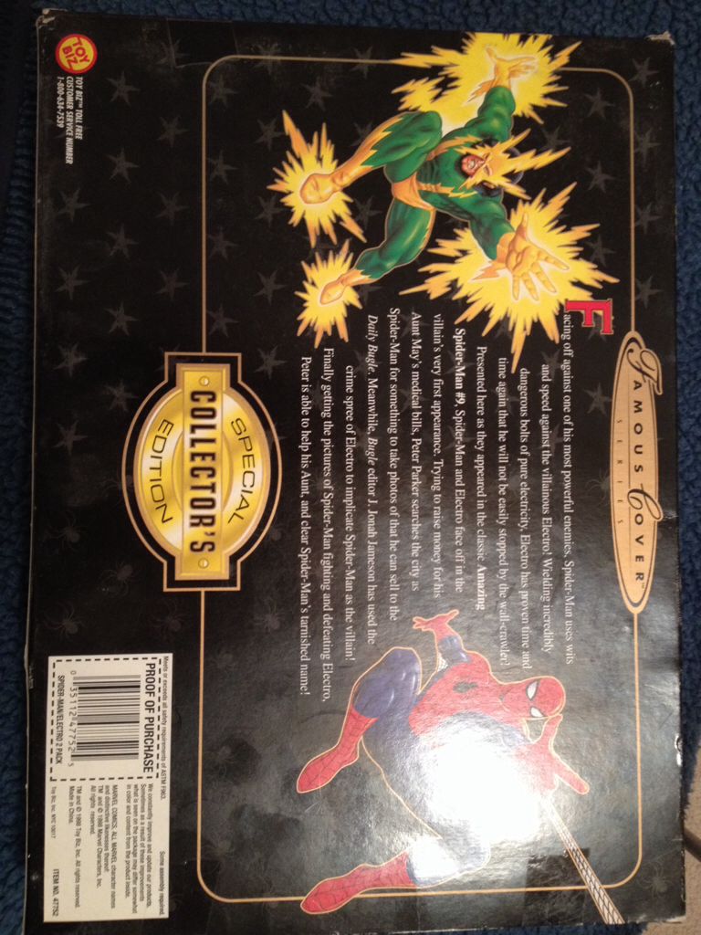 Famous Cover Series: Spider-Man & Electro - Toy Biz (Famous Cover Series) action figure collectible [Barcode 035112477525] - Main Image 2