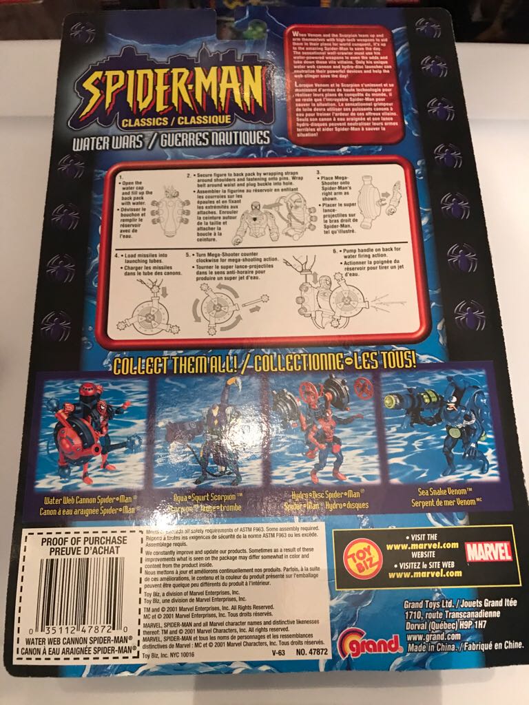 Spiderman Classics Water Web Cannon Spiderman  action figure collectible [Barcode 035112478720] - Main Image 2