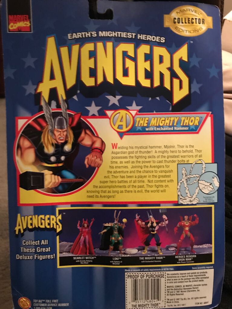 The Mighty Thor - Toy Biz (Avengers Earth’s Mightiest Heroes) action figure collectible [Barcode 035112480419] - Main Image 2