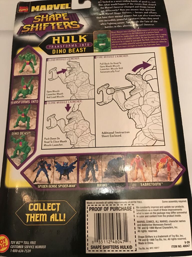 Marvel Shapeshifters - Hulk  action figure collectible [Barcode 035112480471] - Main Image 2