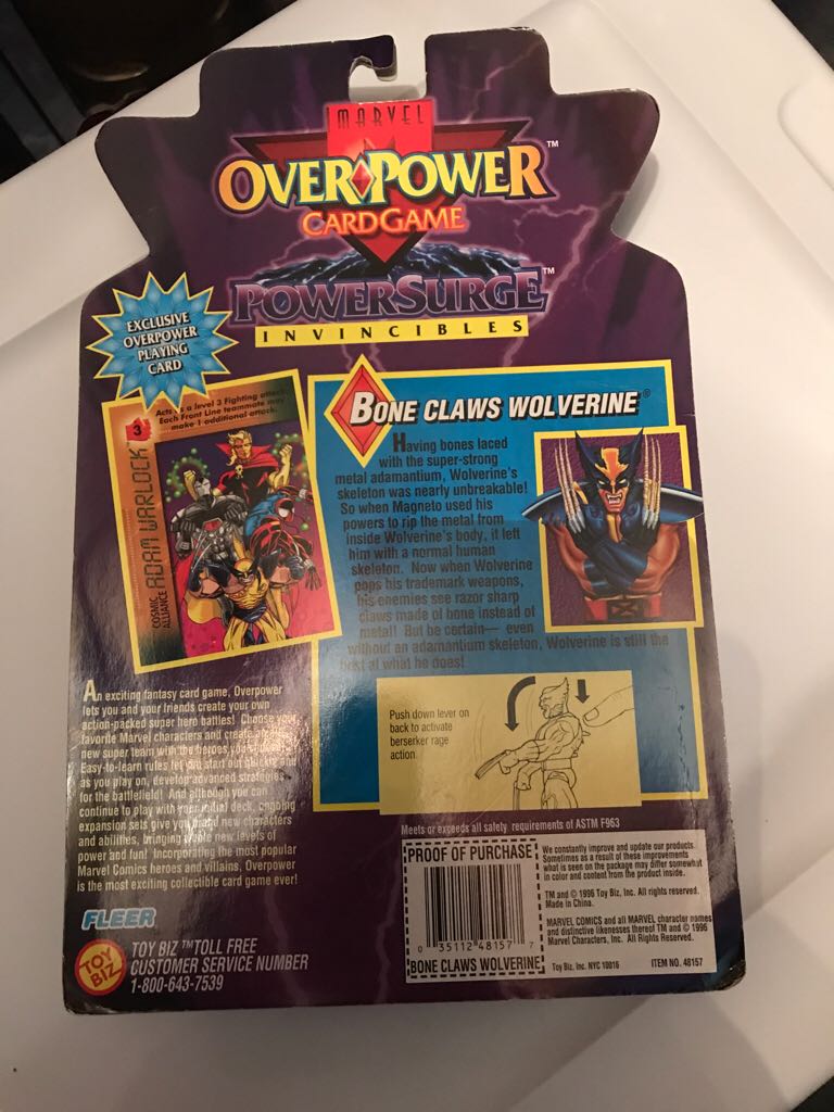 Marvel Powersurge Invincibles - Bone Claws Wolverine - Toybiz (Wolverine w/ Bone Claws) action figure collectible [Barcode 035112481577] - Main Image 2