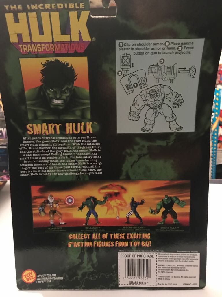 Smart Hulk - Toy Biz (Incredible Hulk) action figure collectible [Barcode 035112482017] - Main Image 2