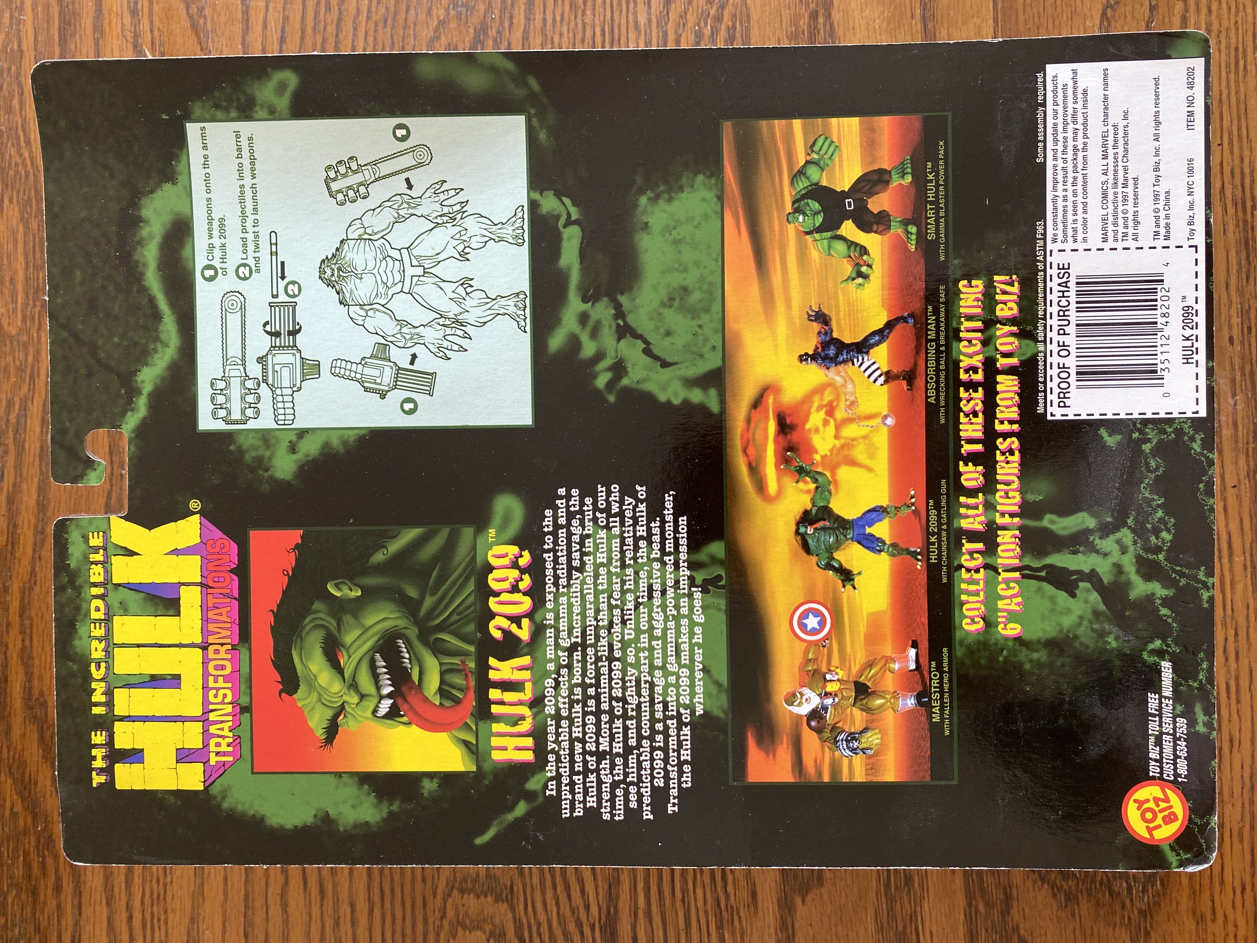 The Incredible Hulk Transformations Hulk 2099 - Toy Biz (The Incredible Hulk) action figure collectible [Barcode 035112482024] - Main Image 2