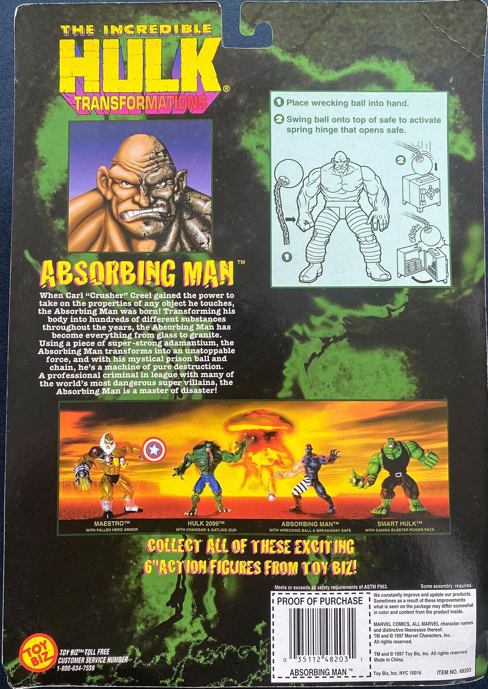 Absorbing Man - Toy Biz (The Incredible Hulk) action figure collectible [Barcode 035112482031] - Main Image 3