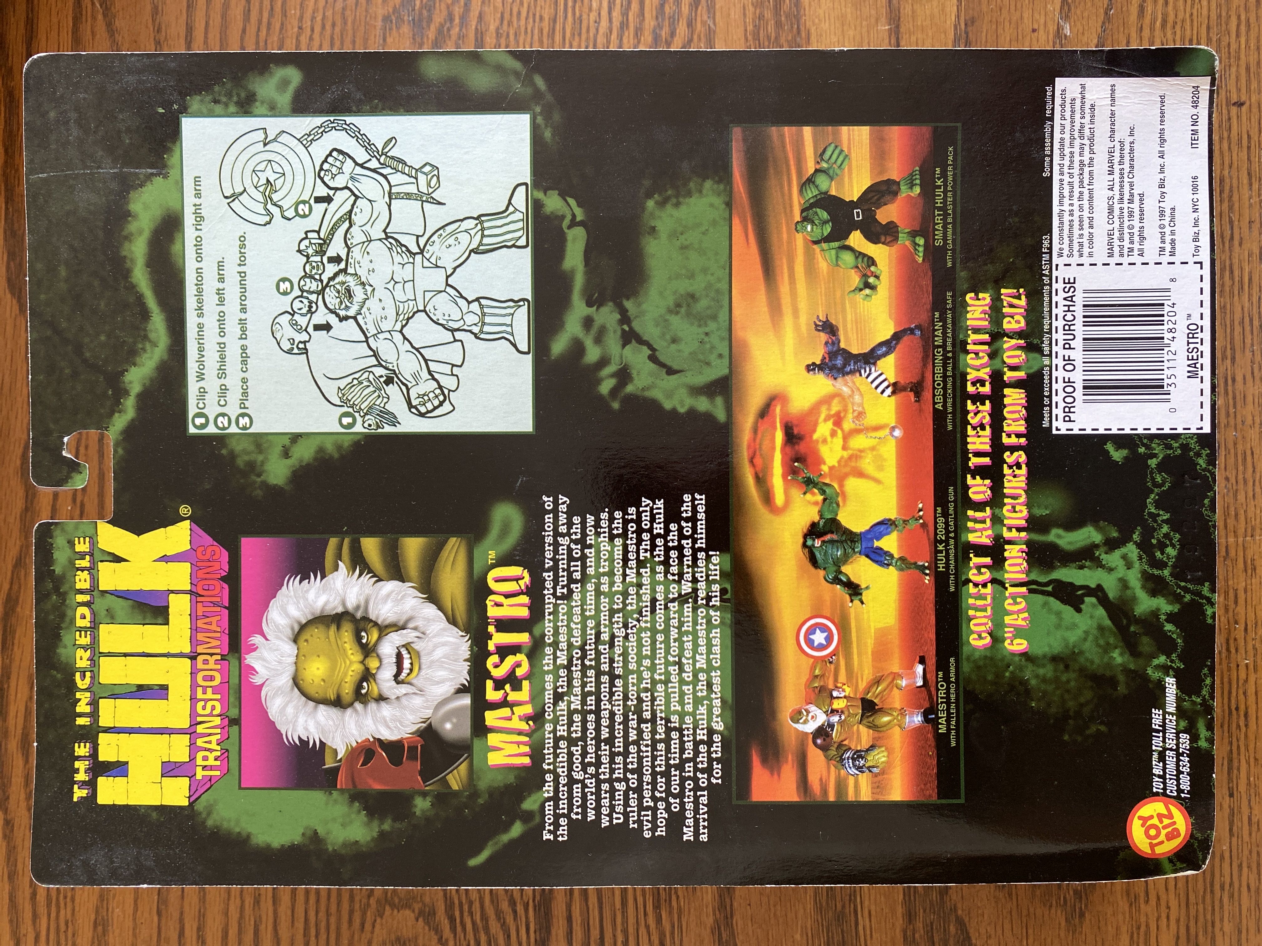 Marvel: Hulk Transformations Maestro - Toy Biz (Marvel Legends- Toybiz) action figure collectible [Barcode 035112482048] - Main Image 2