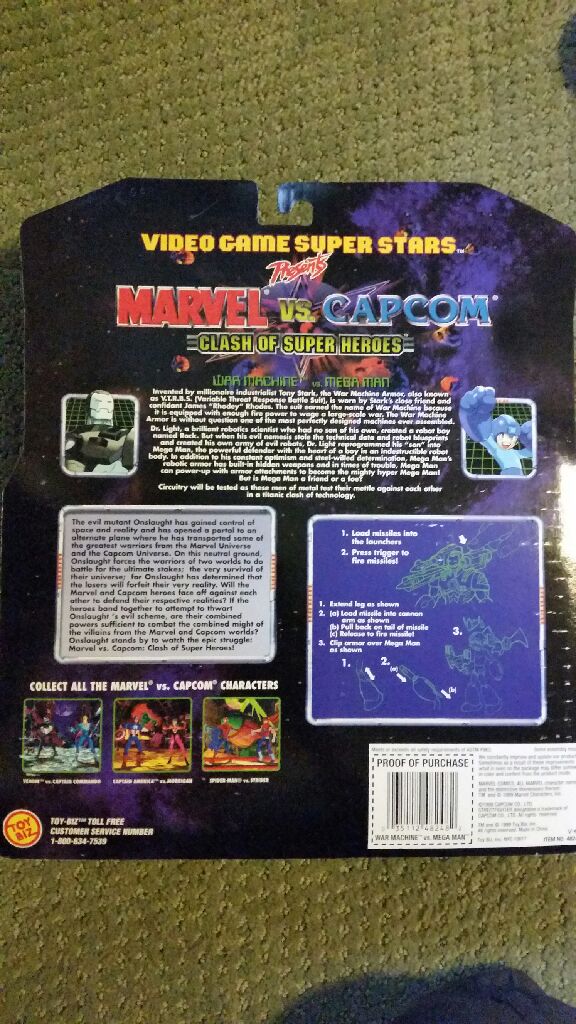 Toybiz Marvel vs Capcom War Machine & Mega Man Figures Toybiz 1999 NIB Rare  - Toy Biz (Clash Of Super Heroes) action figure collectible [Barcode 035112482482] - Main Image 2