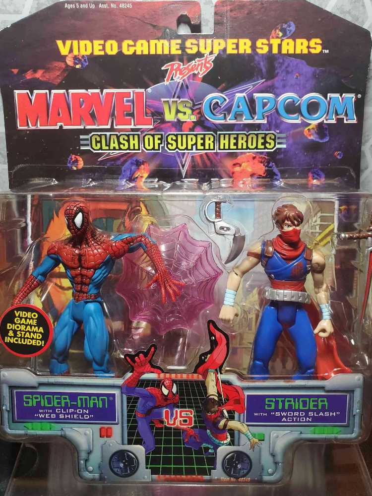 Toybiz Marvel vs. Capcom: Spiderman vs. Strider - Toy Biz (Clash Of Super Heroes) action figure collectible [Barcode 035112482499] - Main Image 3
