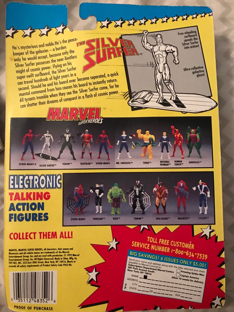 Marvel Silver Surfer - Toy Biz (MARVEL) action figure collectible [Barcode 035112483526] - Main Image 2