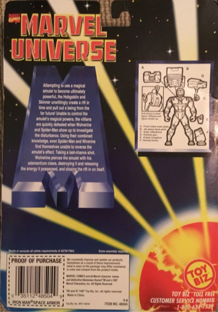 Iron Man [Space Armor] - Toy Biz (Marvel Universe) action figure collectible [Barcode 035112485049] - Main Image 2