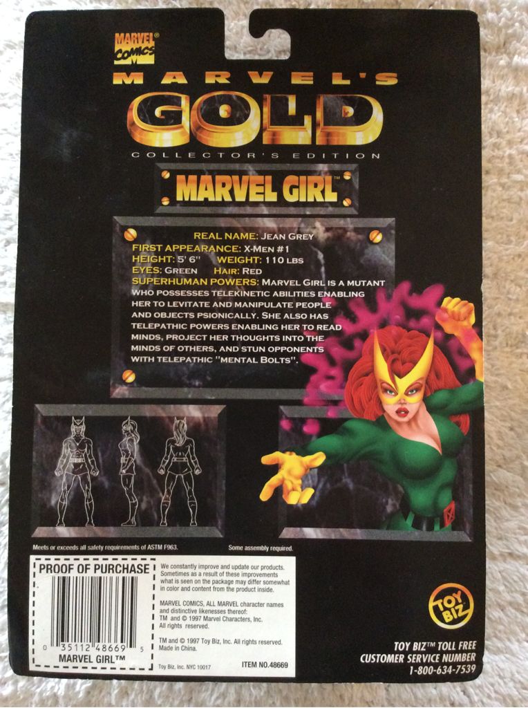 Marvels Gold - Marvel Girl - Toy Biz (Marvel’s Gold) action figure collectible [Barcode 035112486695] - Main Image 2