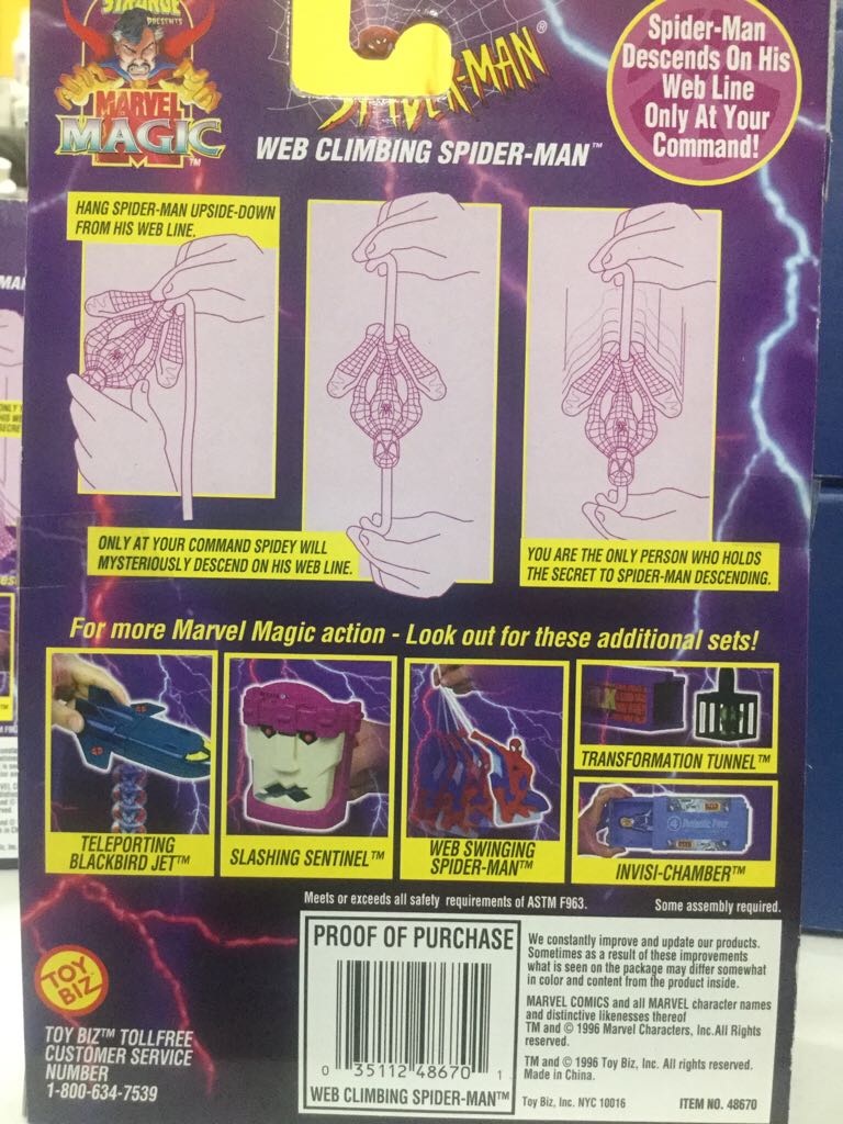 Marvel Magic Web Climbing Spider-Man - Toy Biz (Dr. Strange Presents Marvel Magic) action figure collectible [Barcode 035112486701] - Main Image 2