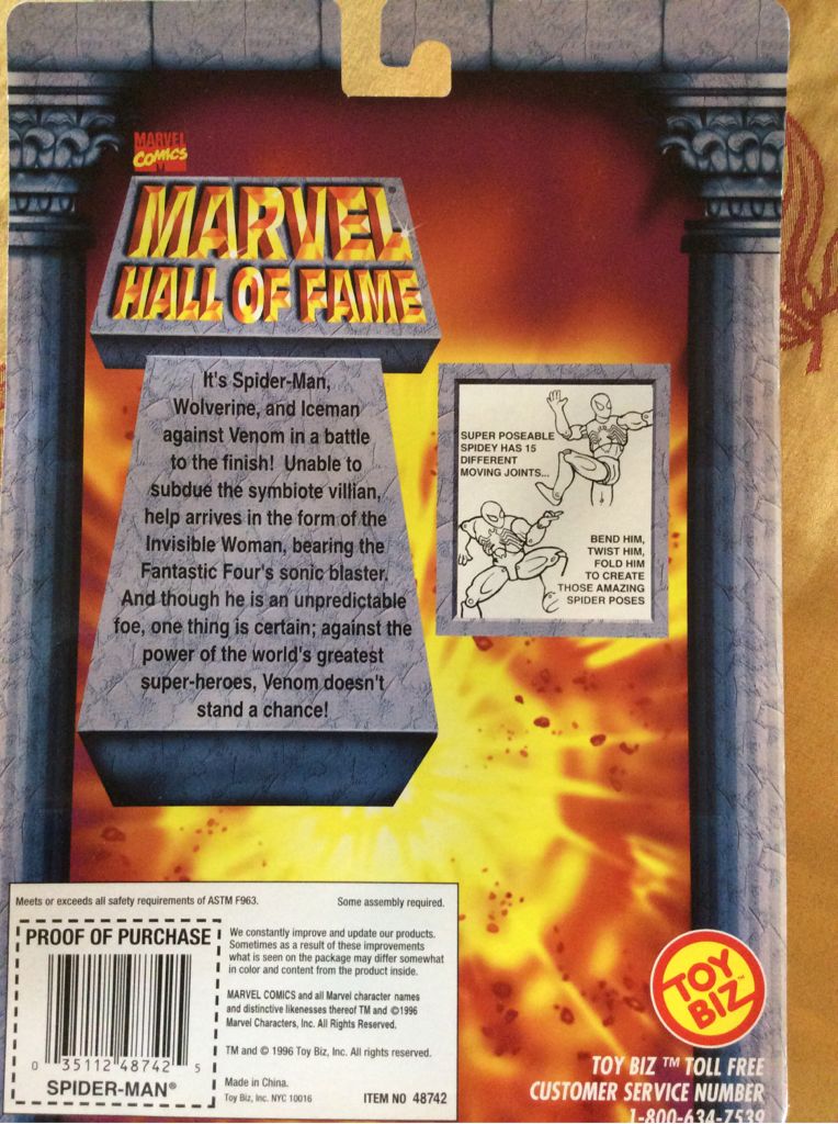 Marvel Hall Of Fame - Spider-Man  action figure collectible [Barcode 035112487425] - Main Image 2