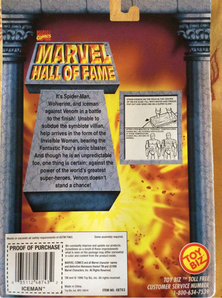 Iceman  (Marvel: Hall of Fame: 5”) action figure collectible [Barcode 035112487432] - Main Image 2