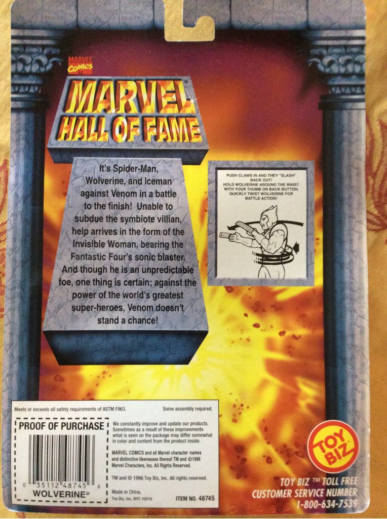Marvel Hall Of Fame Wolverine  action figure collectible [Barcode 035112487456] - Main Image 2