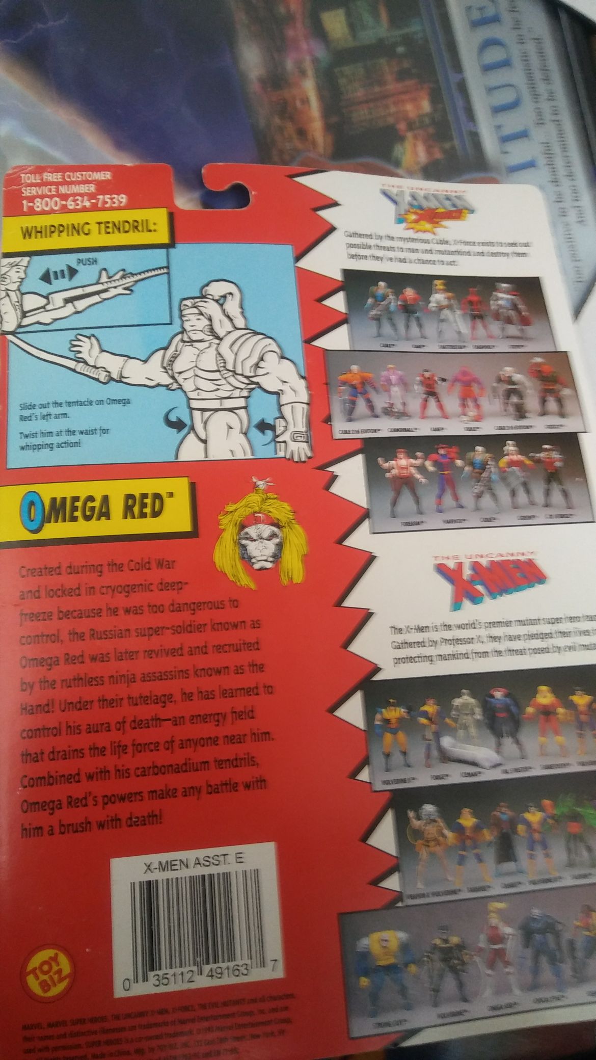 X-men Omega Red - Toy Biz (The Uncanny X-Men) action figure collectible [Barcode 035112491637] - Main Image 2