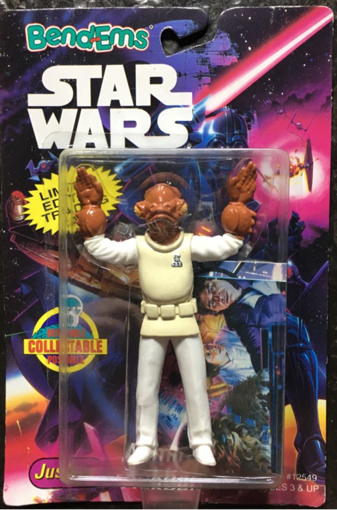 Star Wars Bend-Ems: Admiral Ackbar - Just Toys (Star Wars Bend-Ems) action figure collectible [Barcode 020616125492] - Main Image 1