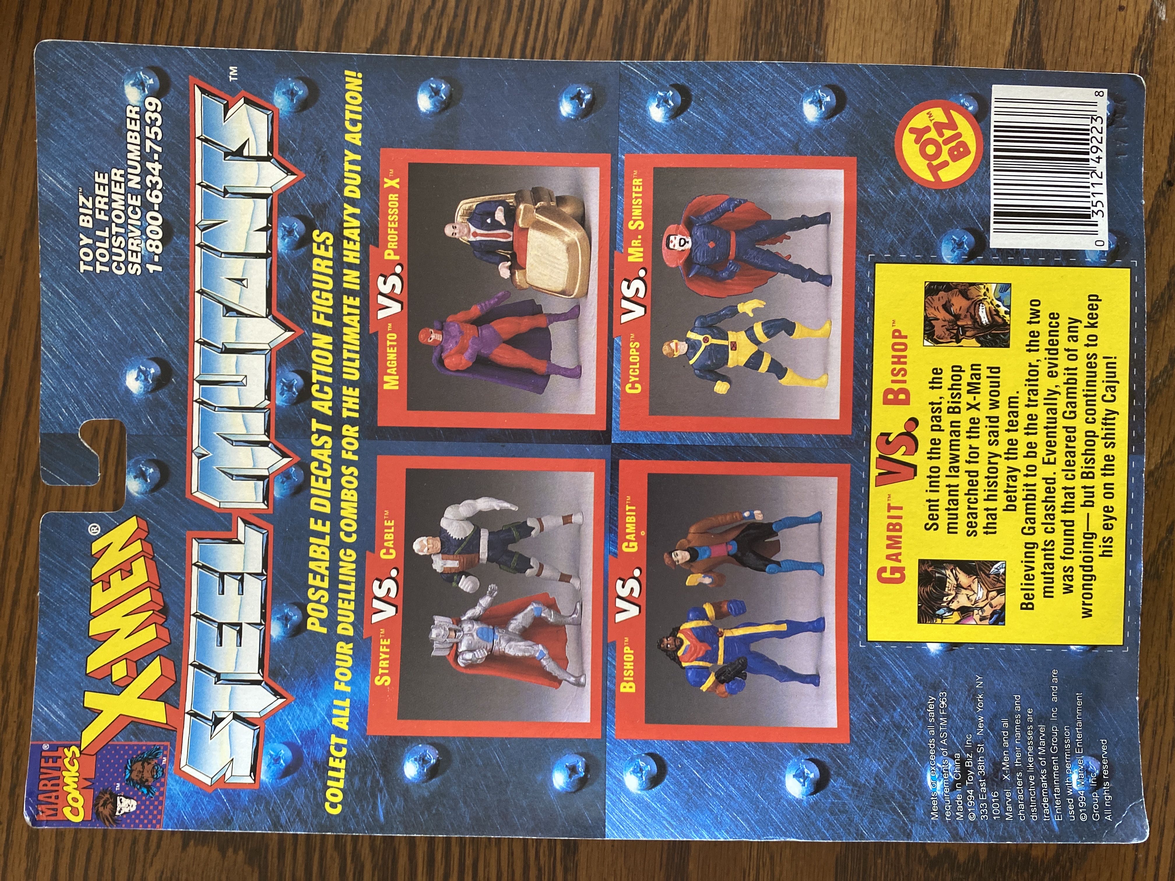 Gambit Vs. Bishop - Toy Biz (X-Men: Steel Mutants) action figure collectible [Barcode 035112492238] - Main Image 2