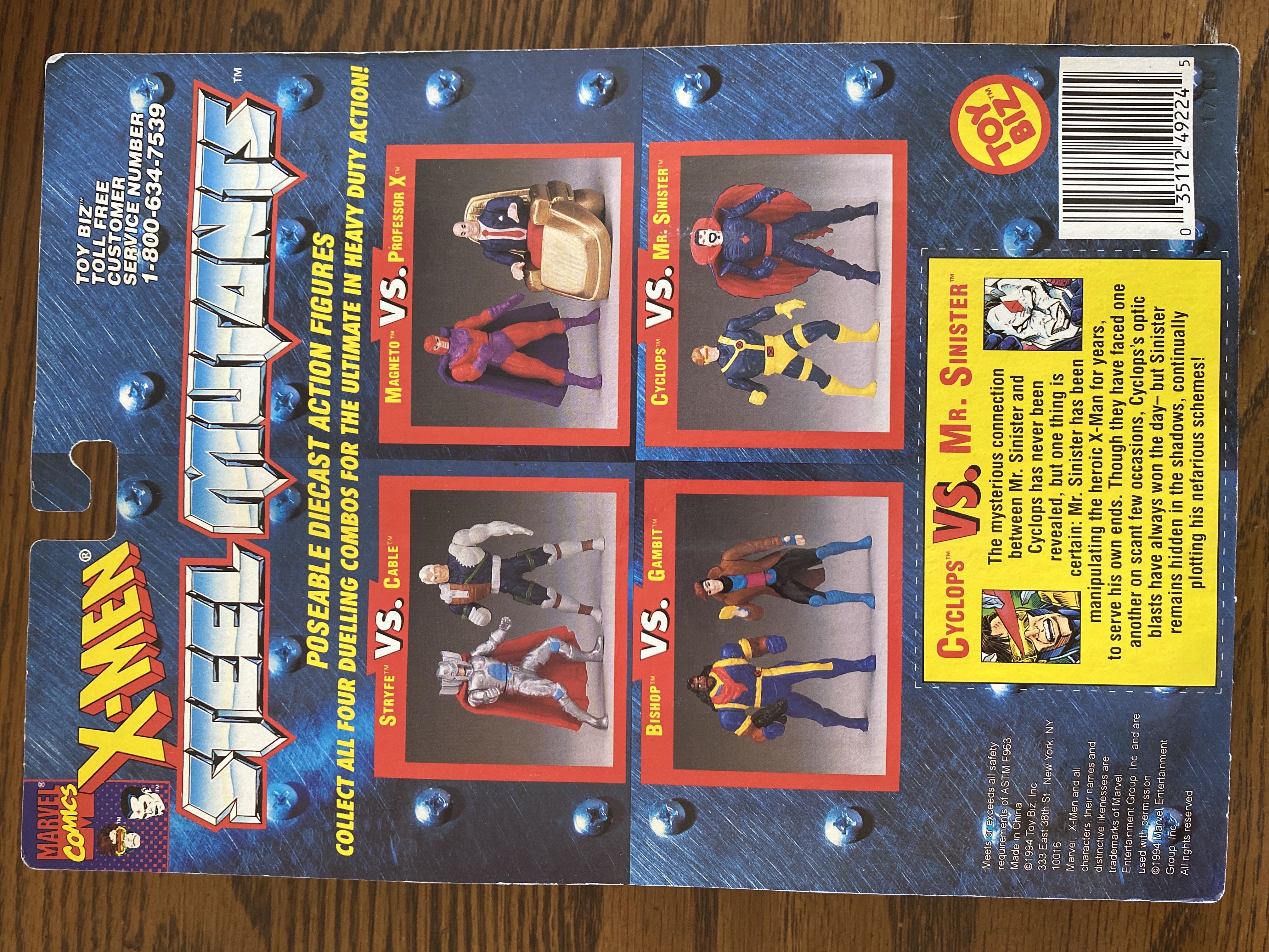 Cyclops Vs. Mr.Sinister - Toy Biz (X-Men: Steel Mutants) action figure collectible [Barcode 035112492245] - Main Image 2