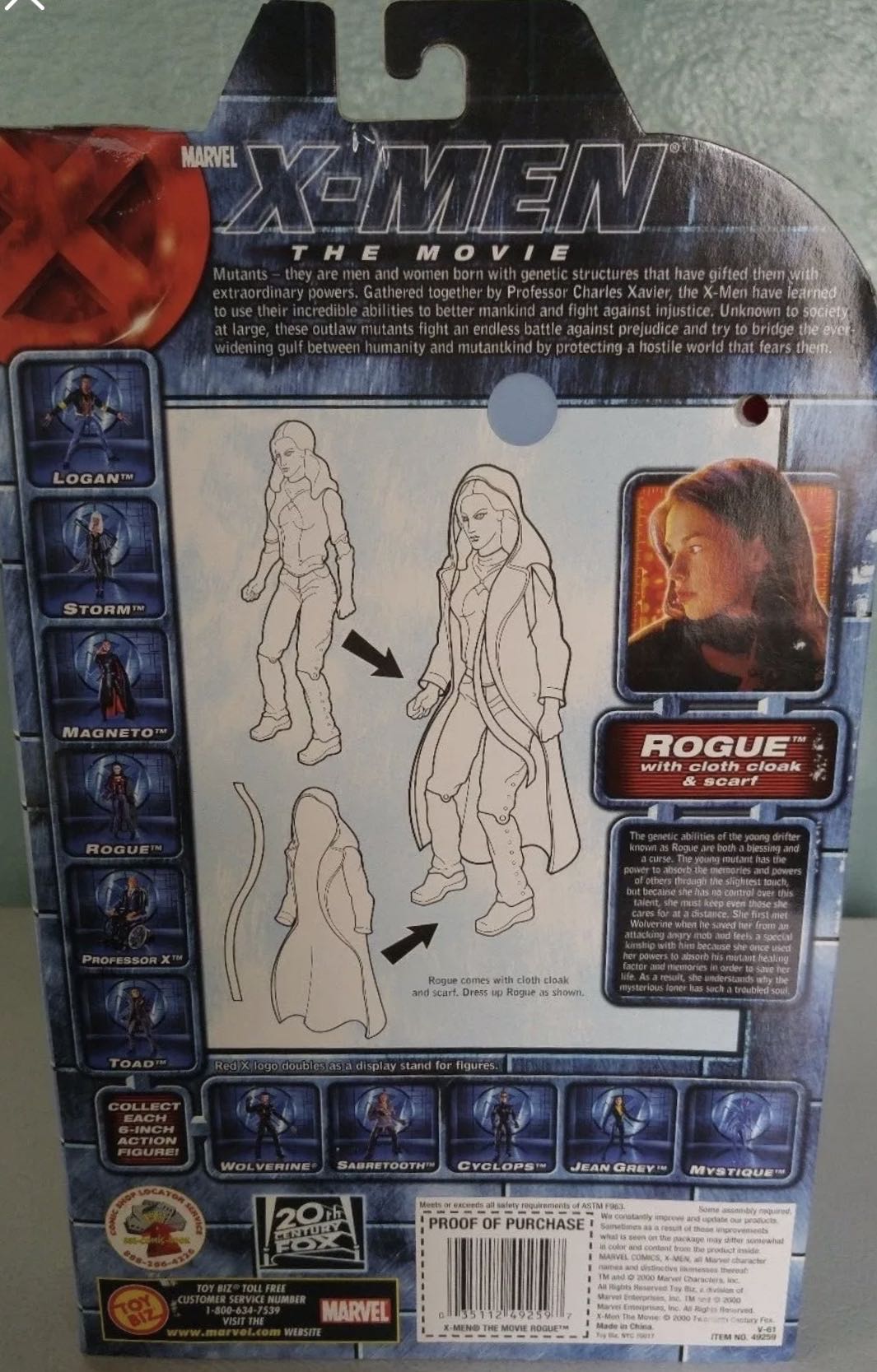 Rogue - Toy Biz (Marvel (X-Men Movies)) action figure collectible [Barcode 035112492597] - Main Image 3