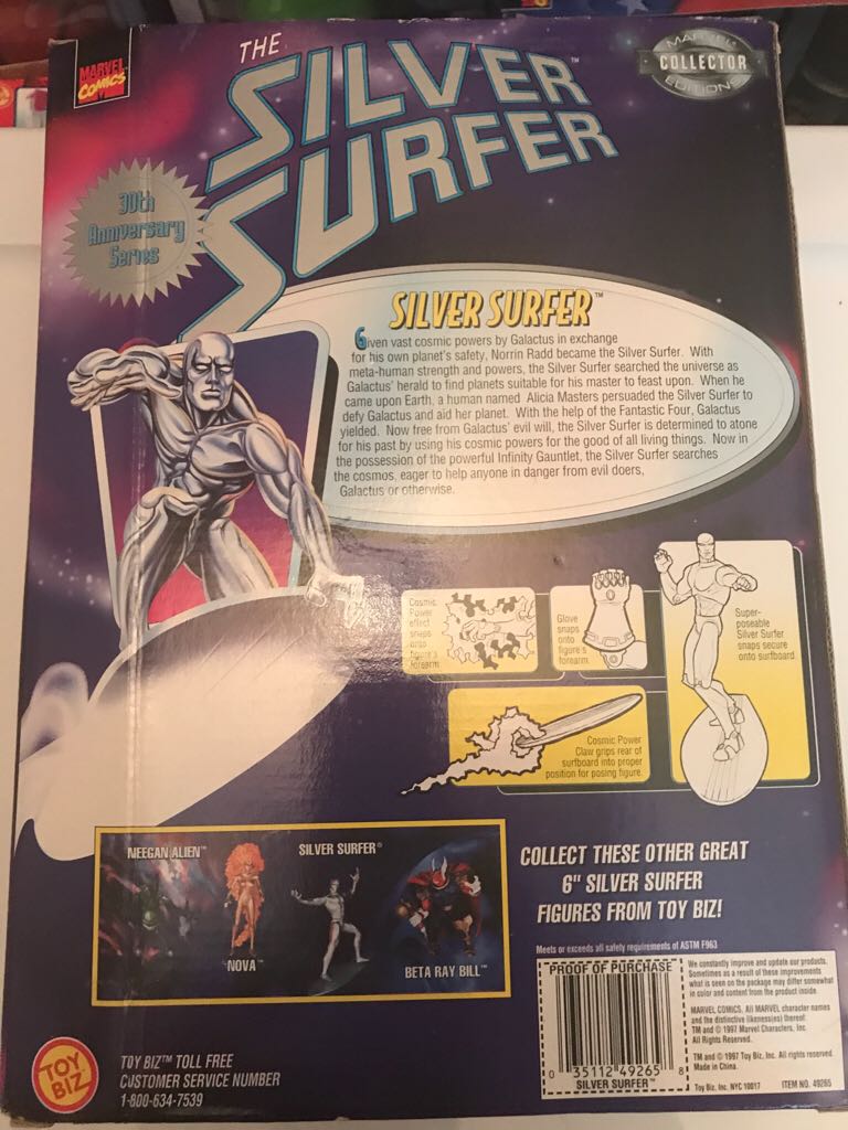 Silver Surfer [10” Scale] - Toy Biz (Silver Surfer) action figure collectible [Barcode 035112492658] - Main Image 2