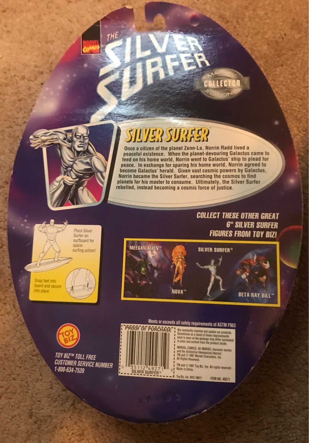 Silver Surfer - Toy Biz (Marvel Silver Surfer 30th Anniversary Series) action figure collectible [Barcode 035112492719] - Main Image 3