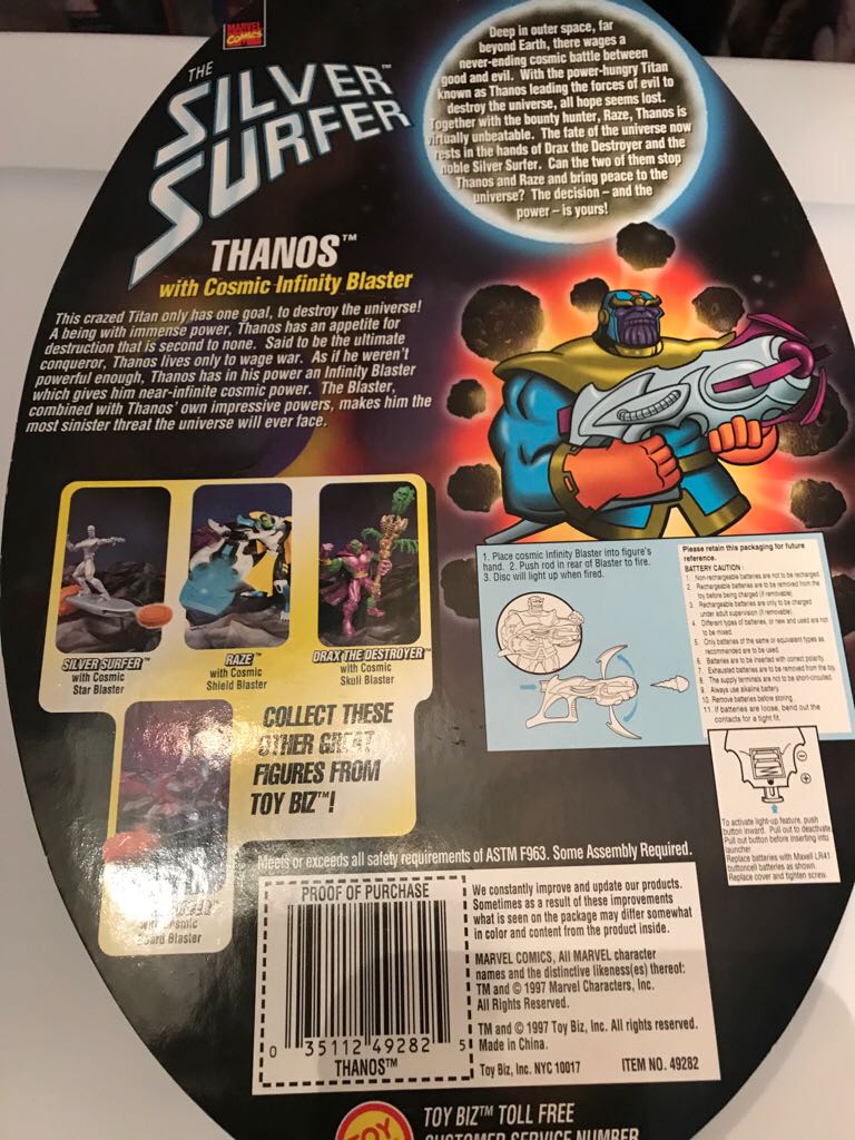 Silver Surfer The Animated Series - Cosmic Power Thanos - Toy Biz (Silver Surfer) action figure collectible [Barcode 035112492825] - Main Image 2