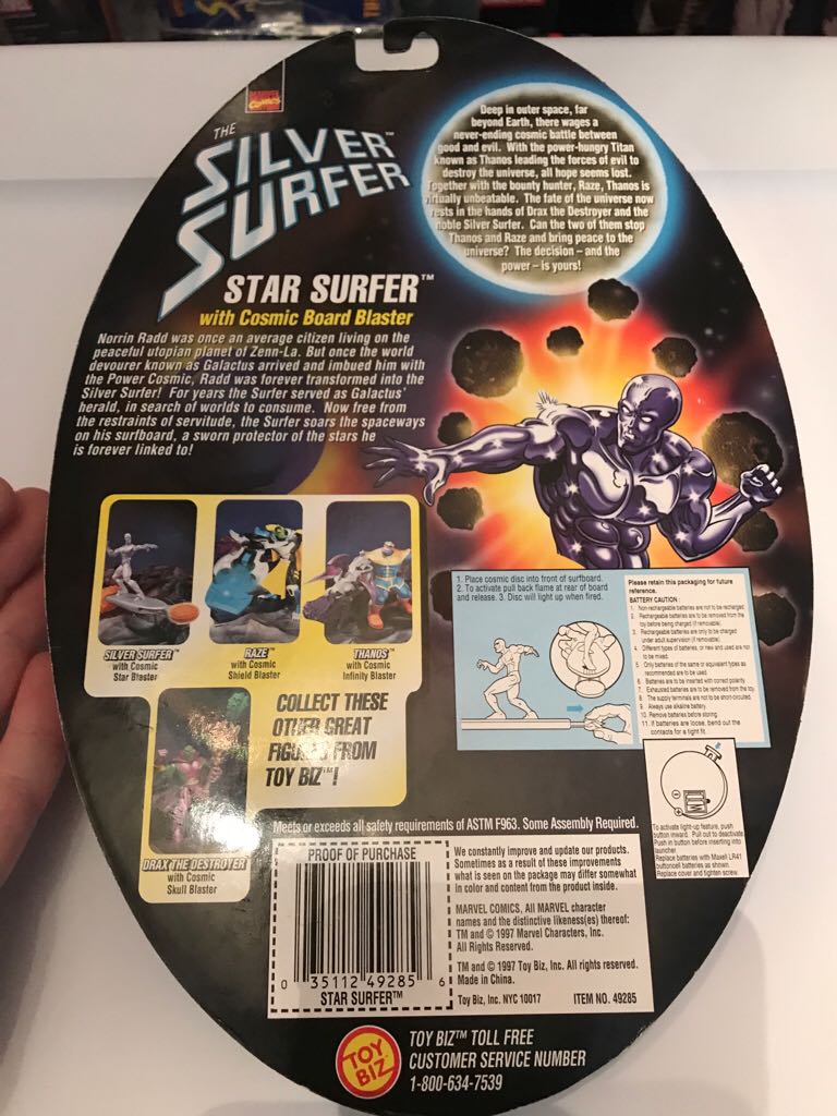 Silver Surfer: Star Surfer - Toy Biz (The Silver Surfer) action figure collectible [Barcode 035112492856] - Main Image 2