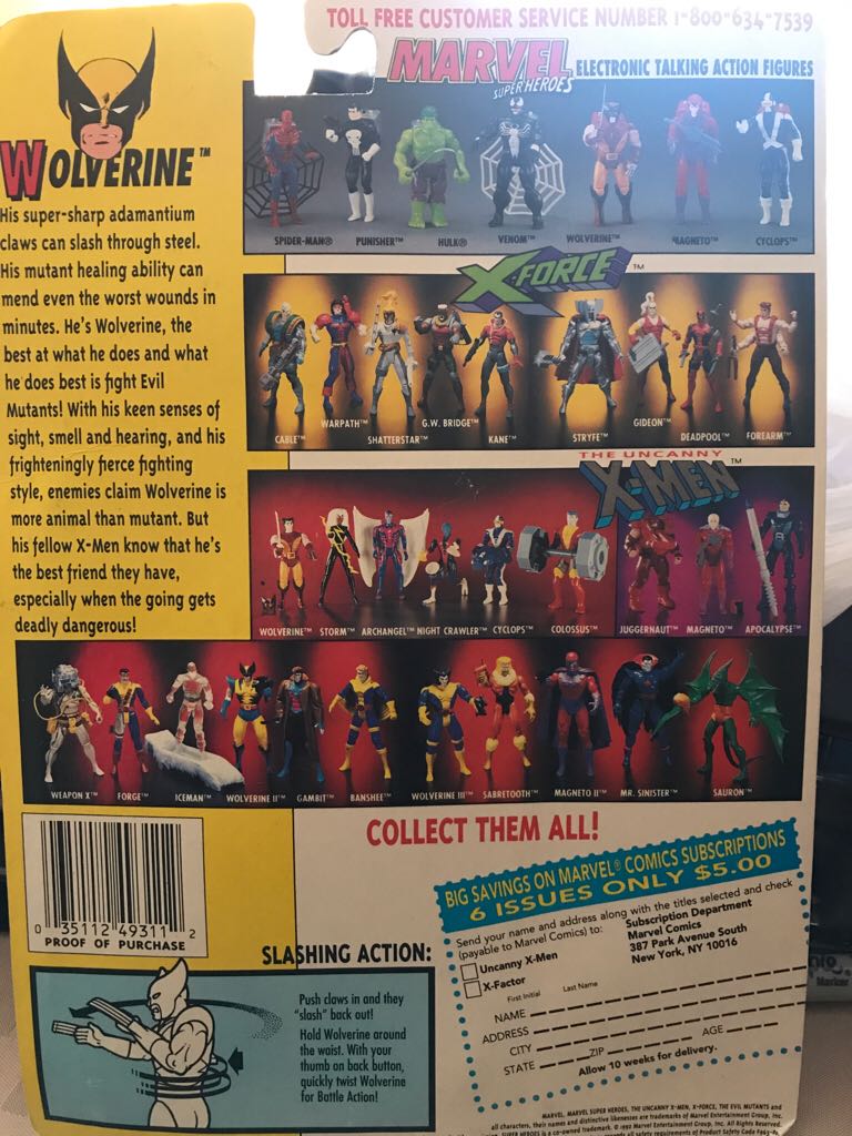 Wolverine (2nd Edition) - Toy Biz (The Uncanny X-Men) action figure collectible [Barcode 035112493112] - Main Image 2
