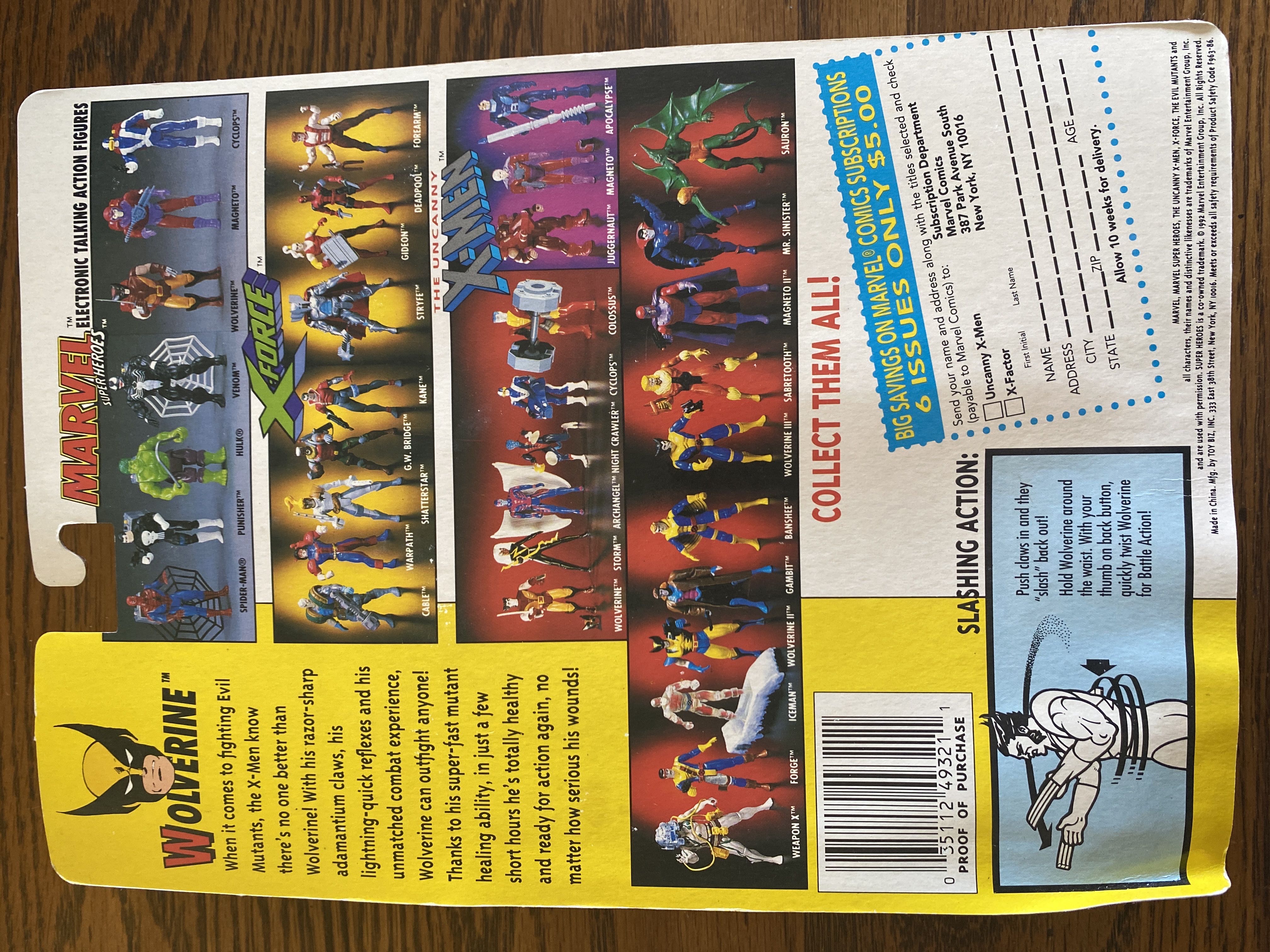 Wolverine (Toybiz Uncanny X-Men 3rd Edition) - Toy Biz (The Uncanny X-Men) action figure collectible [Barcode 035112493211] - Main Image 2